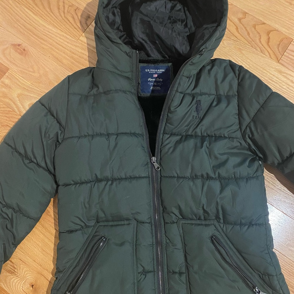 U.S. Polo Assn. Dark Green Kids Puffer Jacket